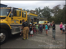 Ellenboro VFD members during a Fire Prevention Week event at the Ellenboro Grade School.